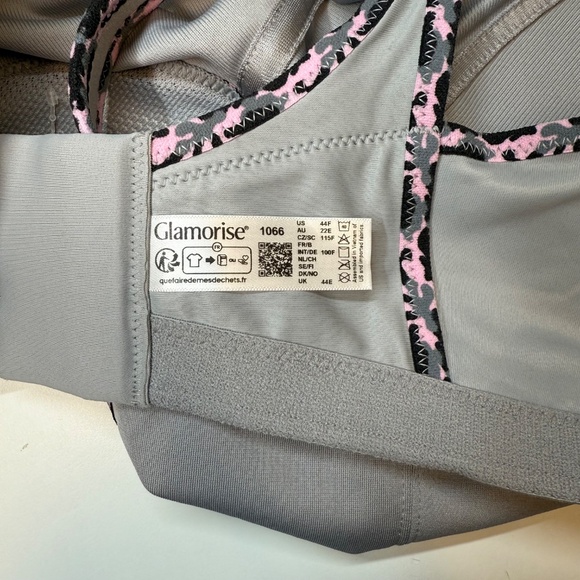 Glamorise Womens Full Figure No Bounce Camisole Sports Bra Soft Gray NWT 44F - Picture 5 of 7